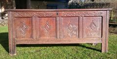 17th Century William And Mary Period Oak Antique Coffer 23d 60w 26h _3.JPG